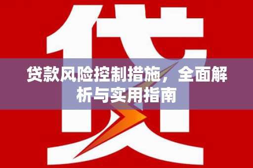 红寺堡贷款风险控制措施，全面解析与实用指南