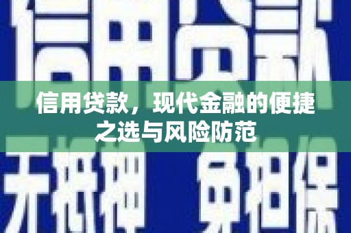 红寺堡信用贷款，现代金融的便捷之选与风险防范