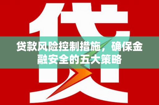 红寺堡贷款风险控制措施，确保金融安全的五大策略