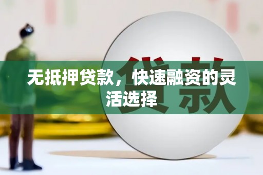 红寺堡无抵押贷款，快速融资的灵活选择