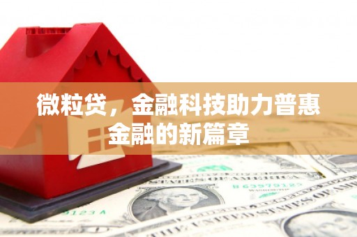 红寺堡微粒贷，金融科技助力普惠金融的新篇章