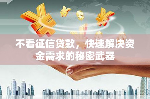 红寺堡不看征信贷款，快速解决资金需求的秘密武器