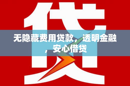 红寺堡无隐藏费用贷款，透明金融，安心借贷