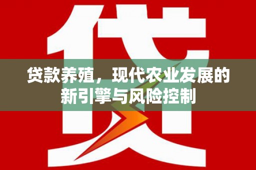 红寺堡贷款养殖，现代农业发展的新引擎与风险控制