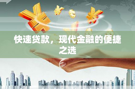 红寺堡快速贷款，现代金融的便捷之选