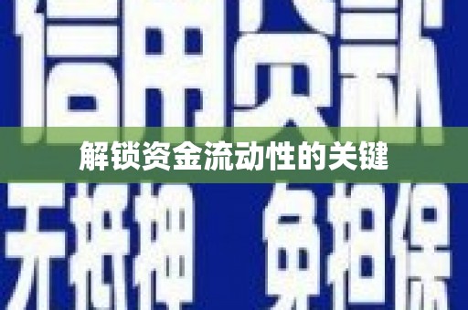 红寺堡解锁资金流动性的关键